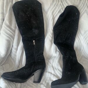 Elegant Black Over The Knee-High Women's Boots